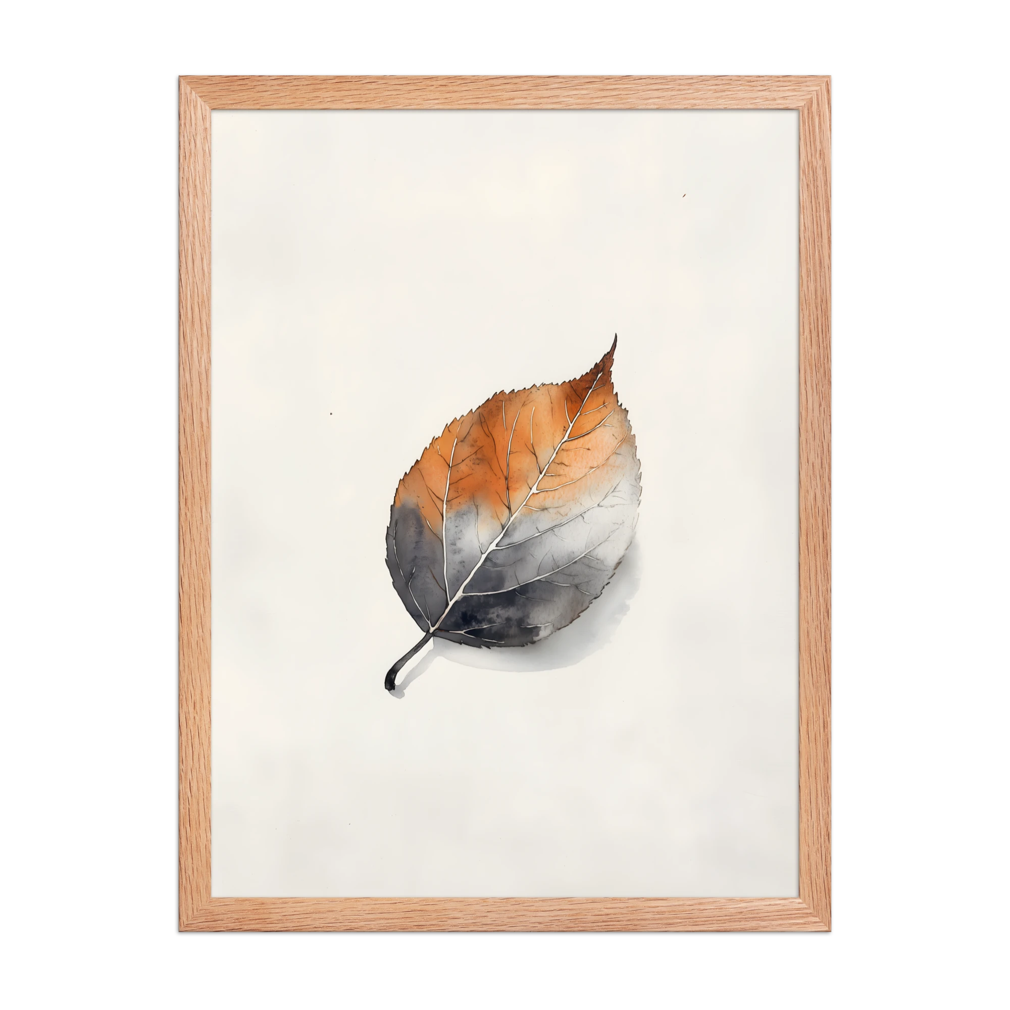 Single Leaf — Japandi ma framed print, minimalist Japanese wall art