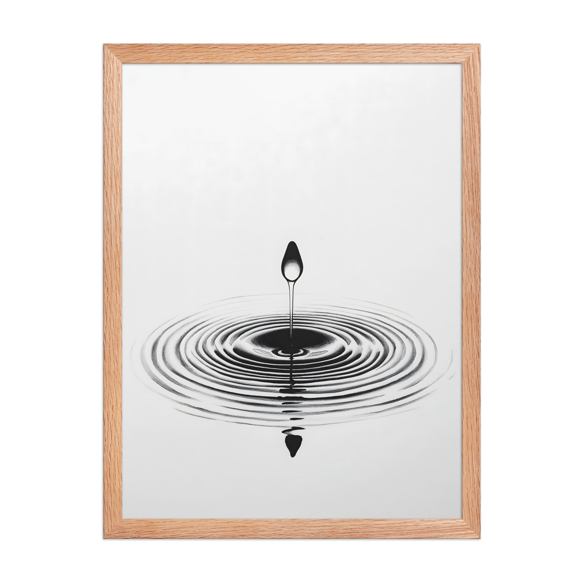 Waterdrop — Japandi zen nature framed print, minimalist Japanese wall art
