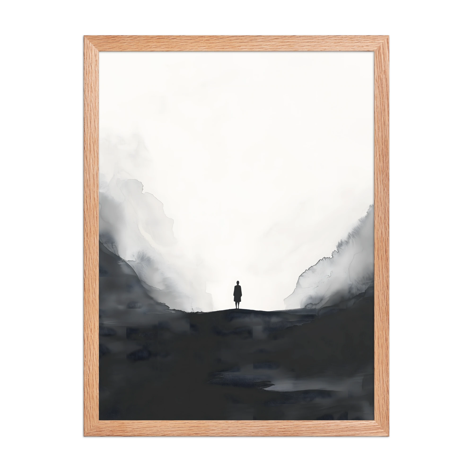 Distant Figure — Japandi ma framed print, minimalist Japanese wall art