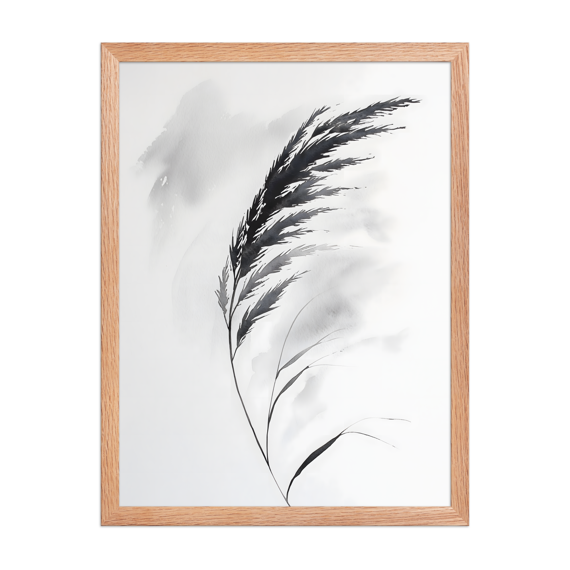 Wild Grass — Japandi zen nature framed print, minimalist Japanese wall art
