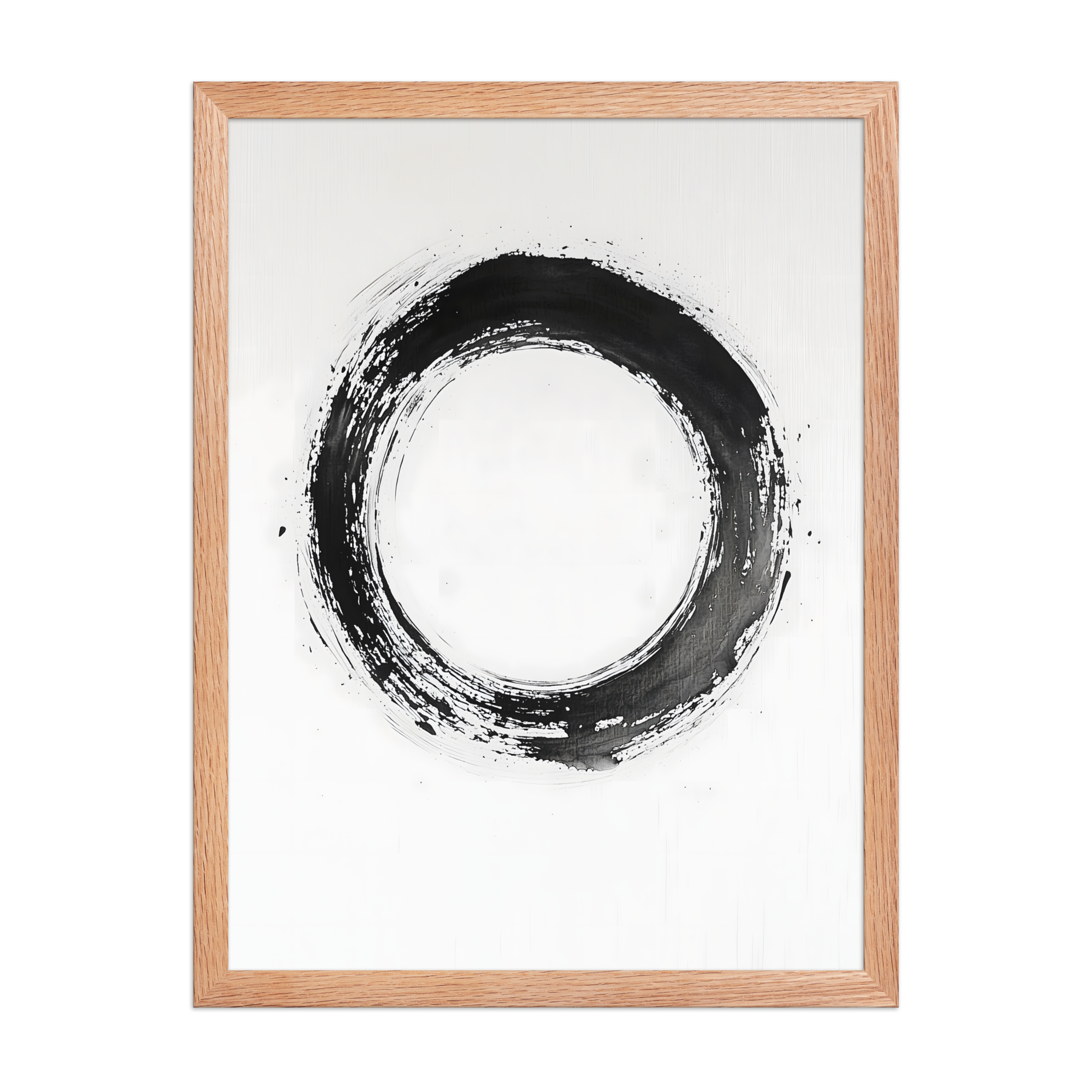 One Stroke — Japandi zen ink framed print, minimalist Japanese wall art