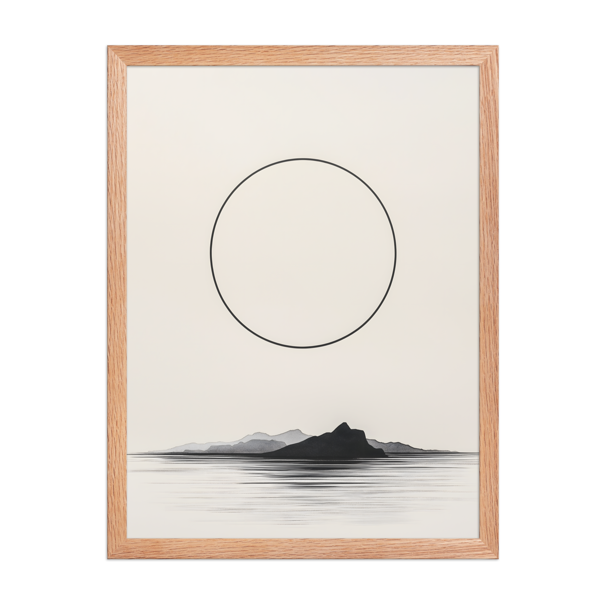 Circle and Space — Japandi ma framed print, minimalist Japanese wall art