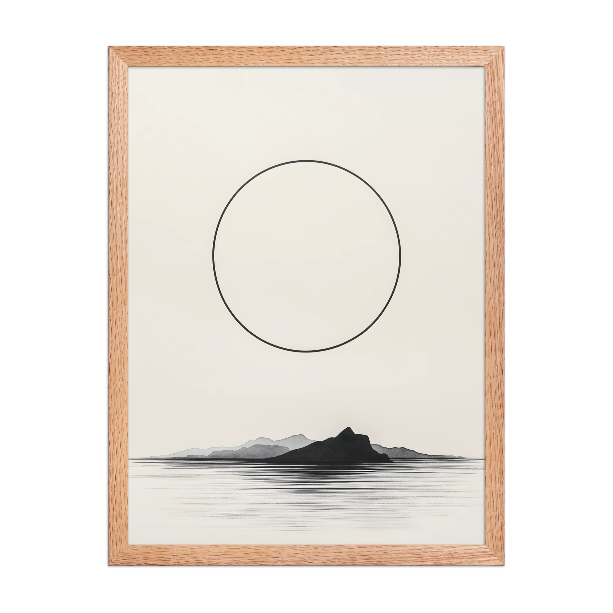 Circle and Space — Japandi ma framed print, minimalist Japanese wall art