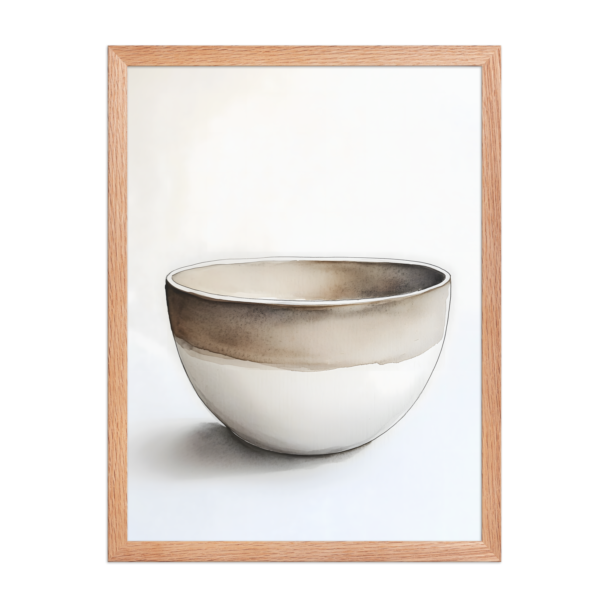 Clay Form — Japandi wabi-sabi framed print, minimalist Japanese wall art