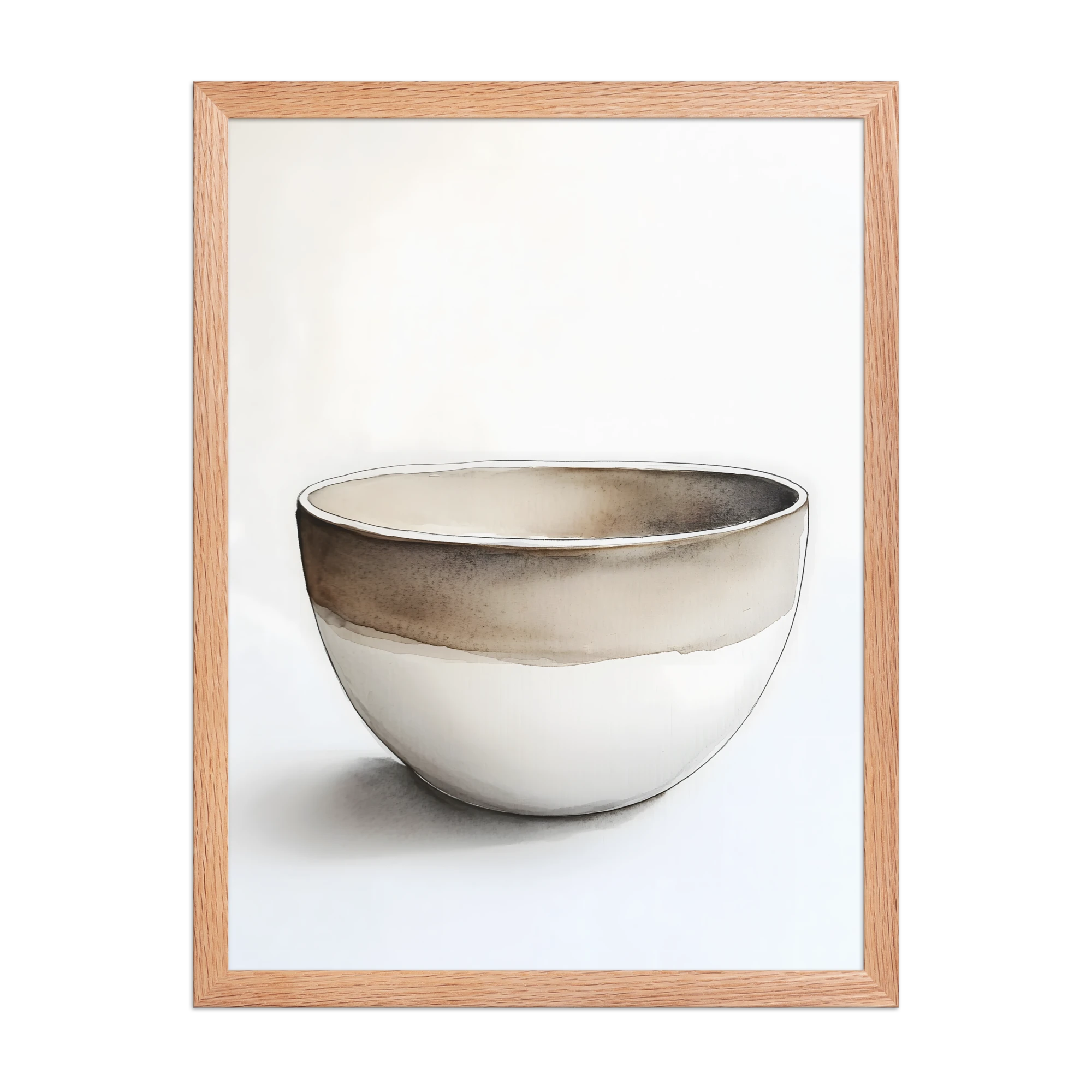 Clay Form — Japandi wabi-sabi framed print, minimalist Japanese wall art