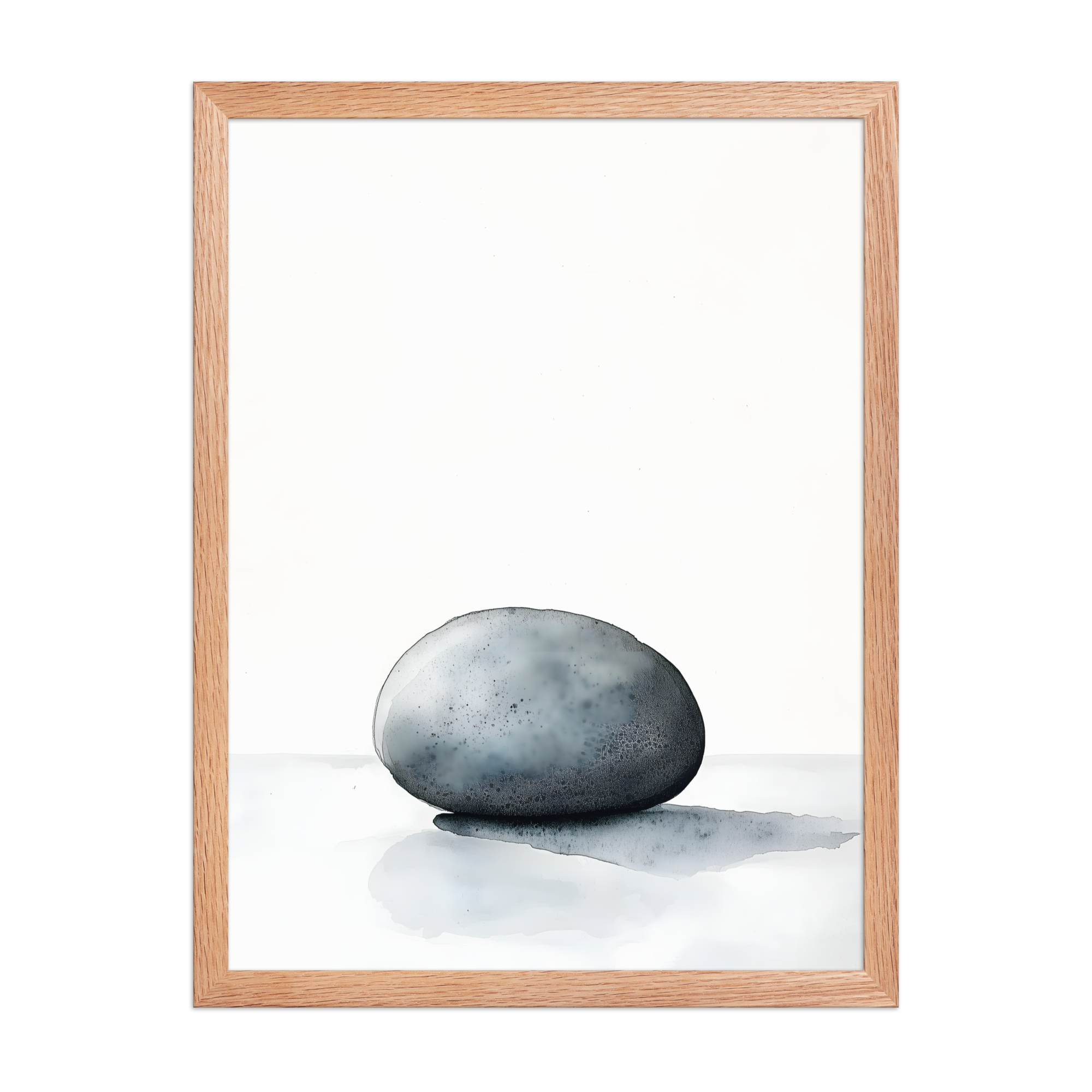 Worn Stone — Japandi wabi-sabi framed print, minimalist Japanese wall art