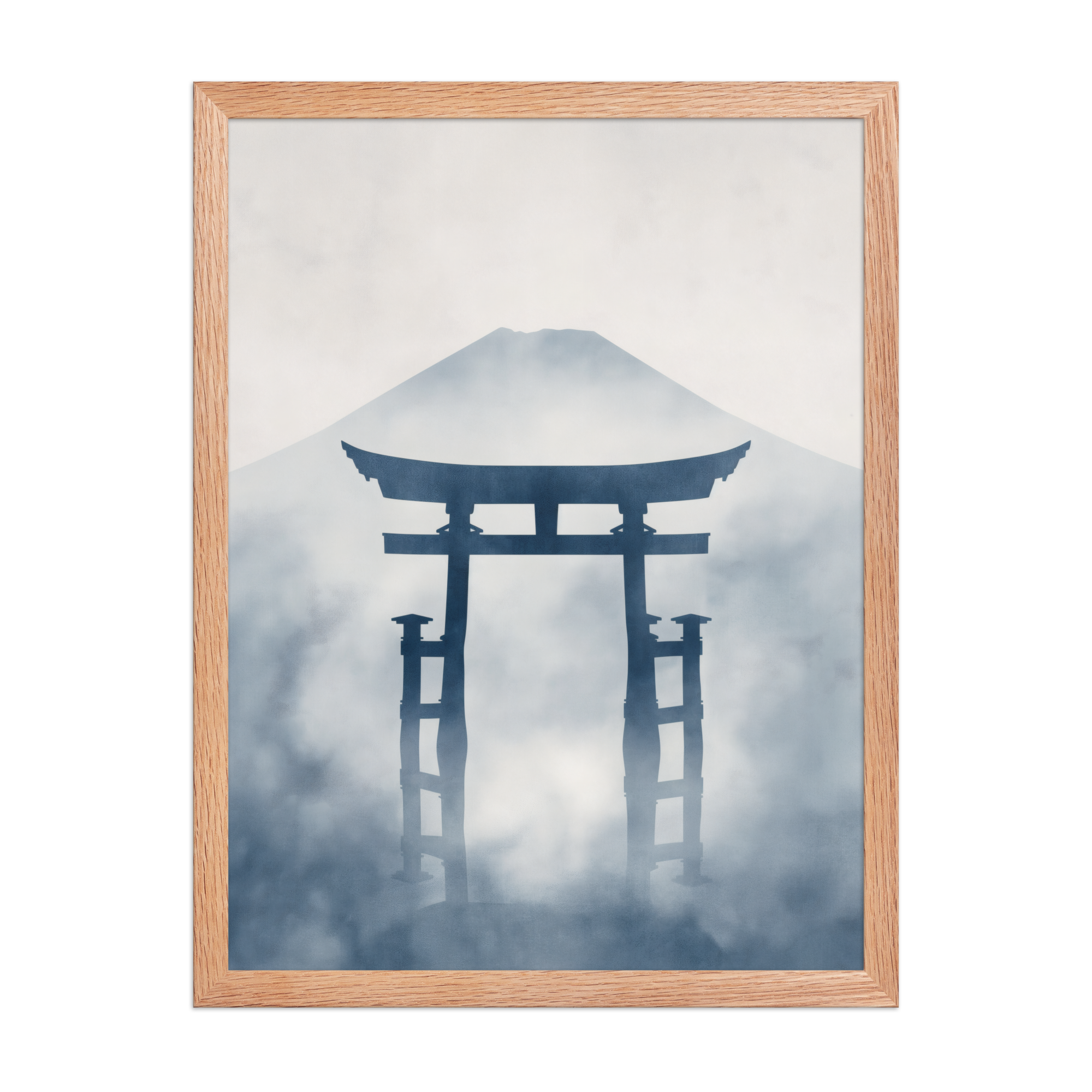 Indigo Pilgrimage — Japanese minimalist zen nature framed wall art