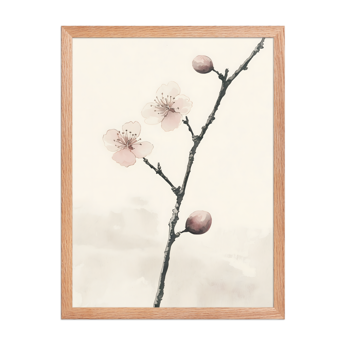 Early Plum — Japanese minimalist framed wall art