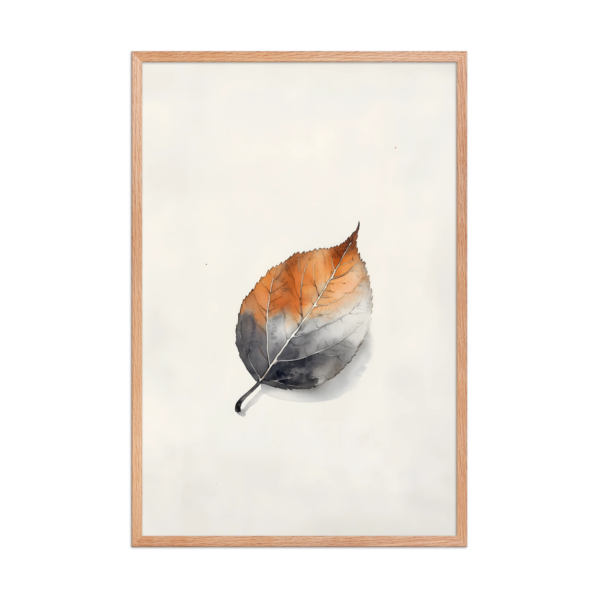 Single Leaf — Japandi ma framed print, minimalist Japanese wall art