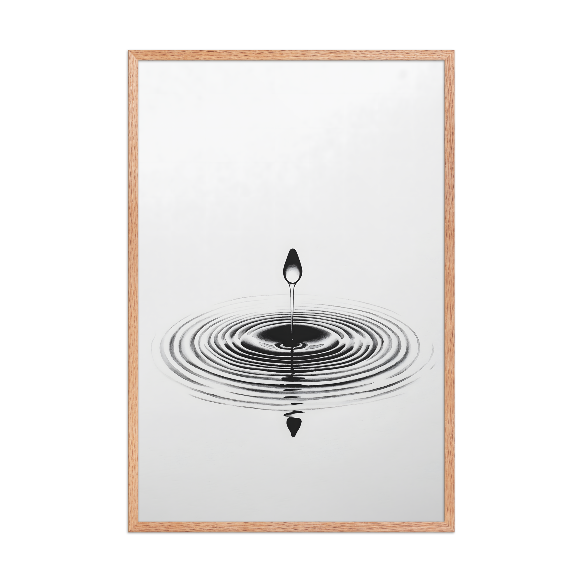 Waterdrop — Japandi zen nature framed print, minimalist Japanese wall art