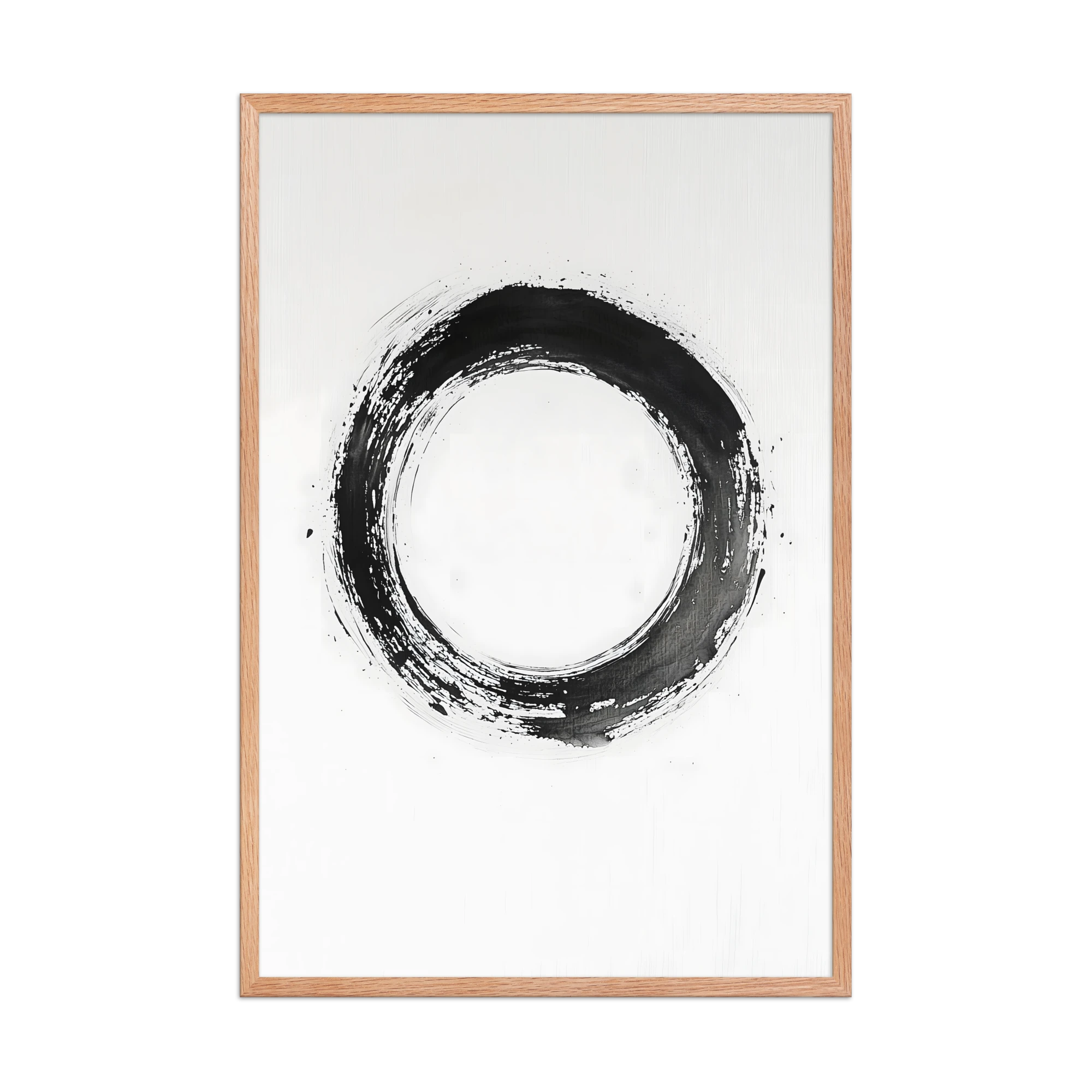 One Stroke — Japandi zen ink framed print, minimalist Japanese wall art