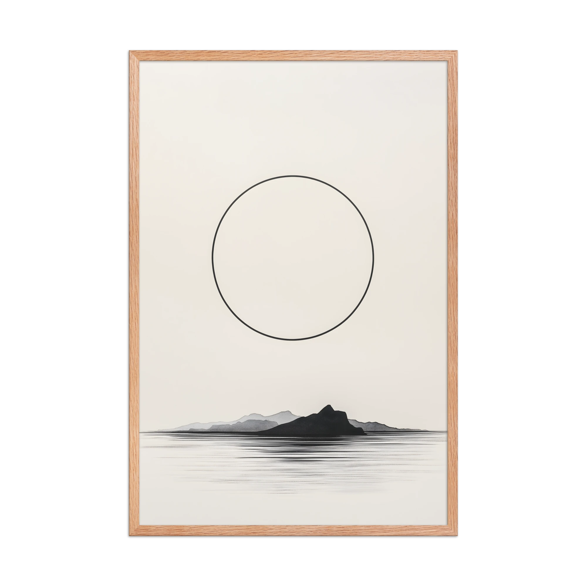 Circle and Space — Japandi ma framed print, minimalist Japanese wall art