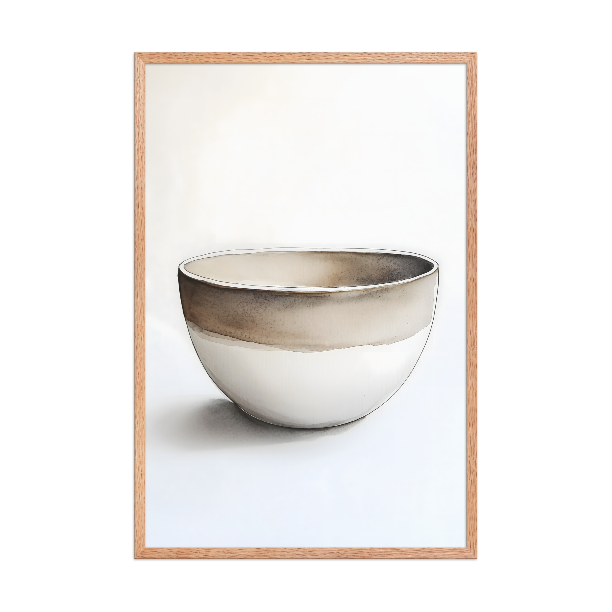 Clay Form — Japandi wabi-sabi framed print, minimalist Japanese wall art