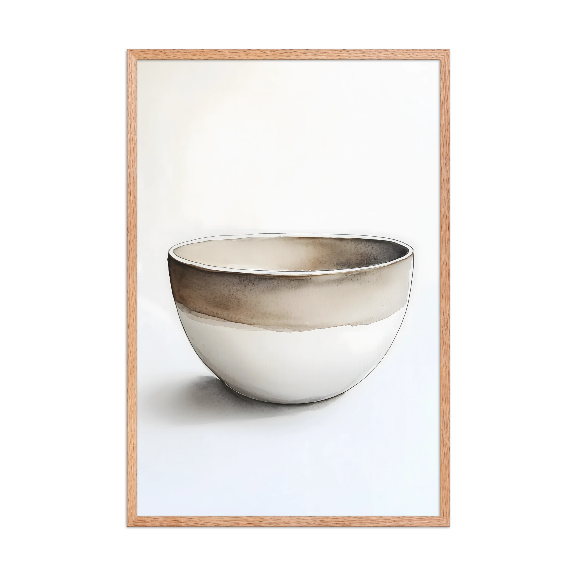 Clay Form — Japandi wabi-sabi framed print, minimalist Japanese wall art