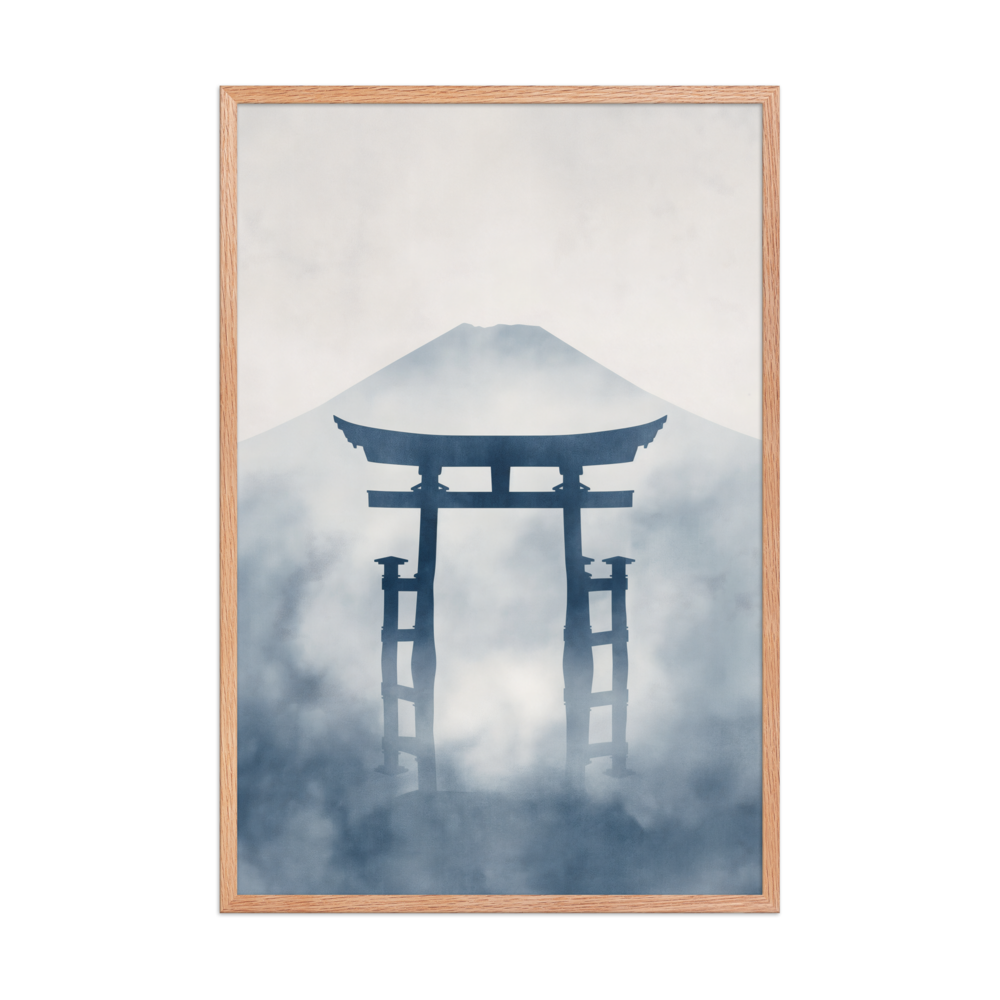 Indigo Pilgrimage — Japanese minimalist zen nature framed wall art