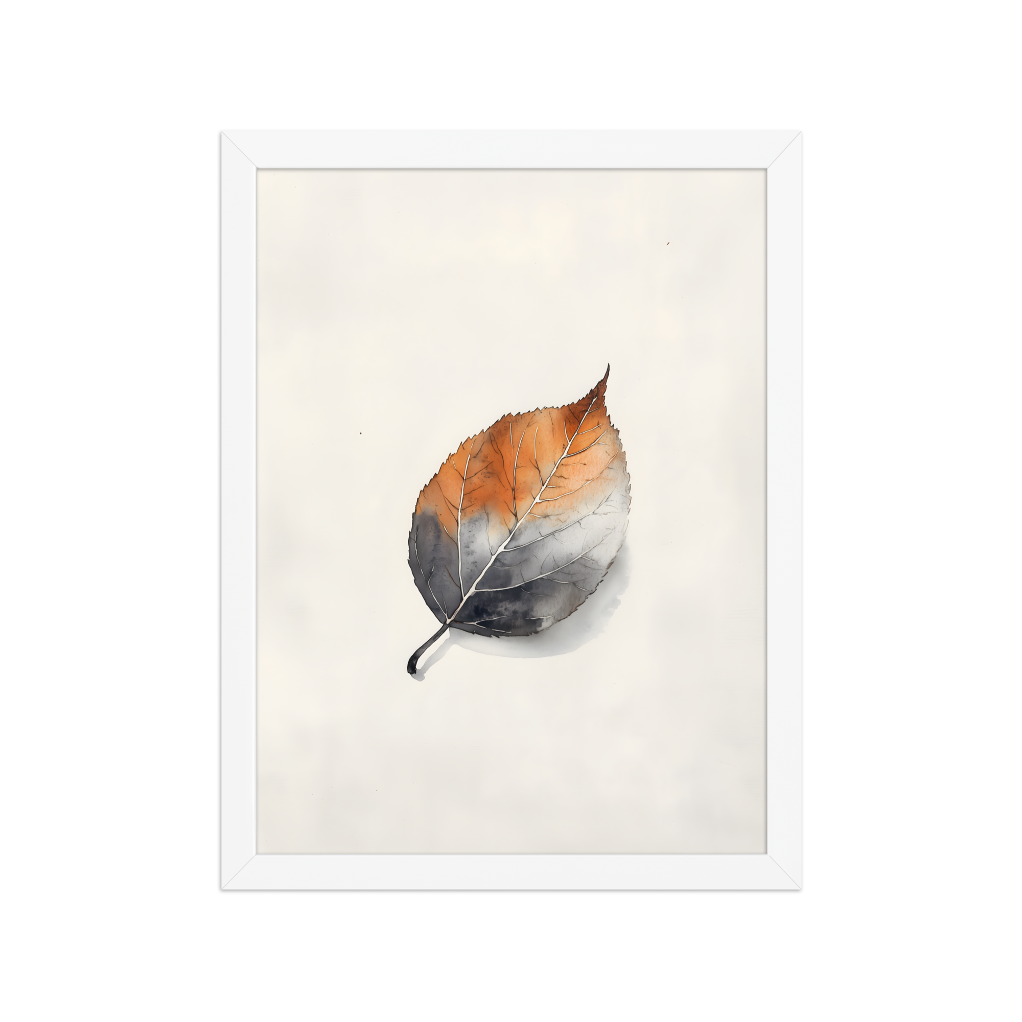 Single Leaf — Japandi ma framed print, minimalist Japanese wall art