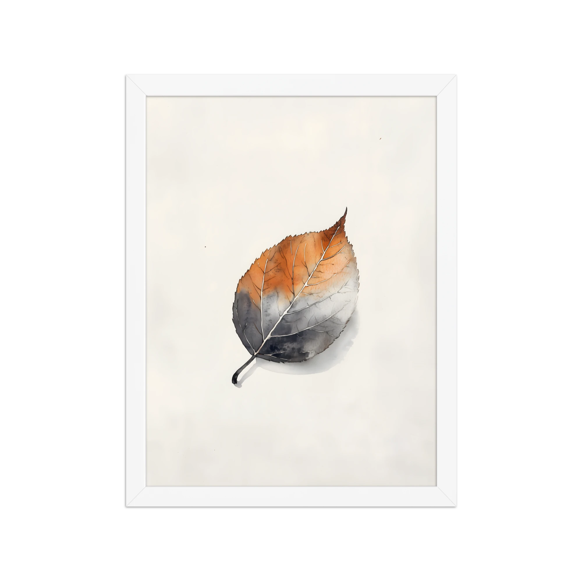 Single Leaf — Japandi ma framed print, minimalist Japanese wall art