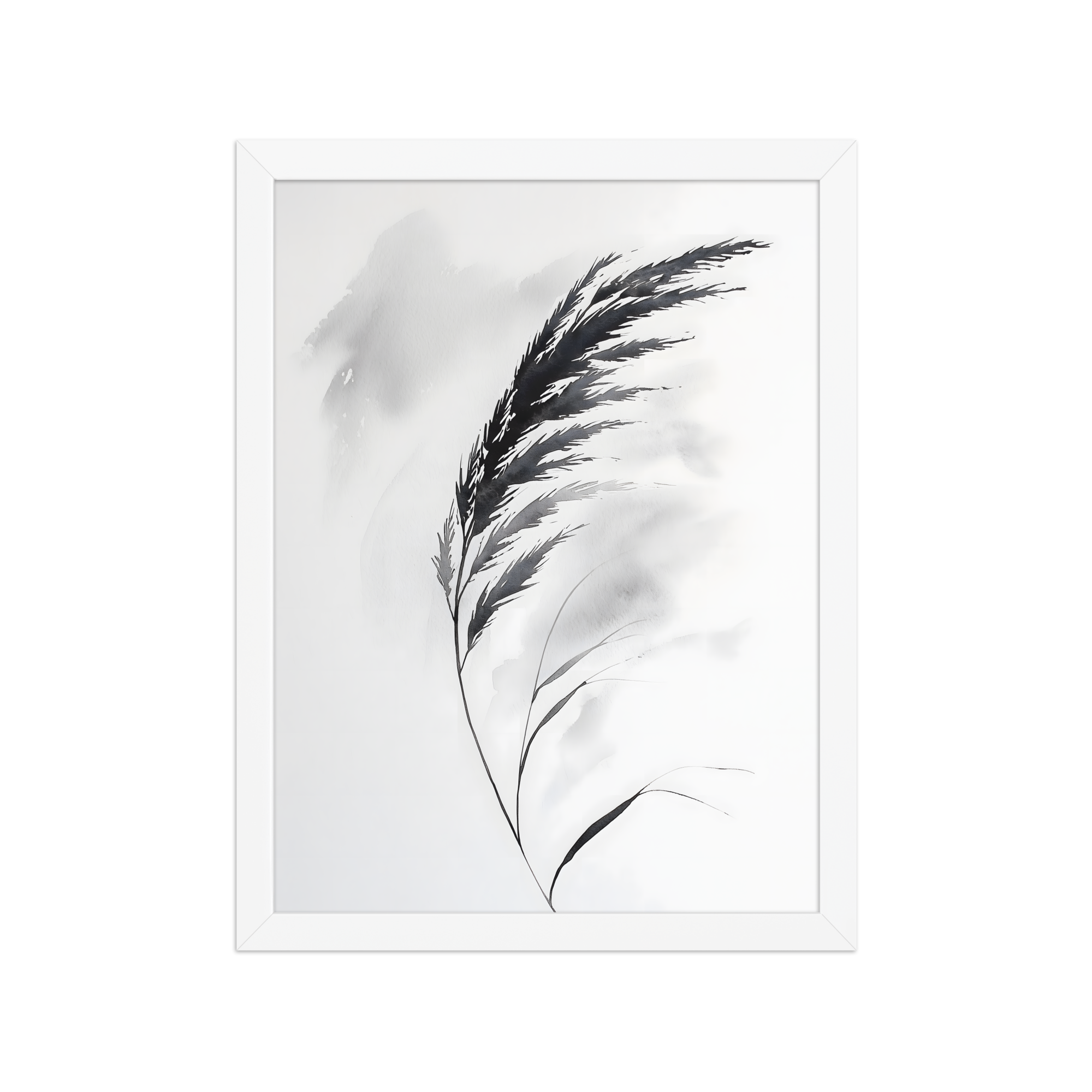 Wild Grass — Japandi zen nature framed print, minimalist Japanese wall art