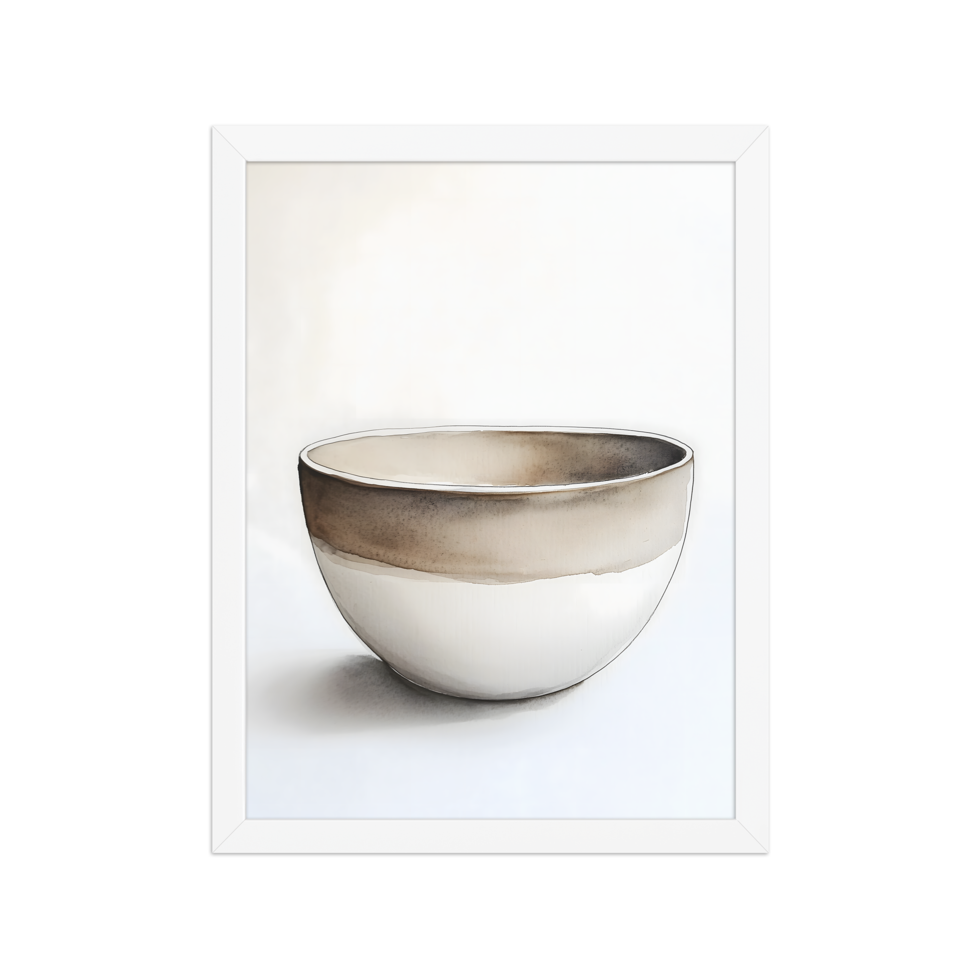 Clay Form — Japandi wabi-sabi framed print, minimalist Japanese wall art