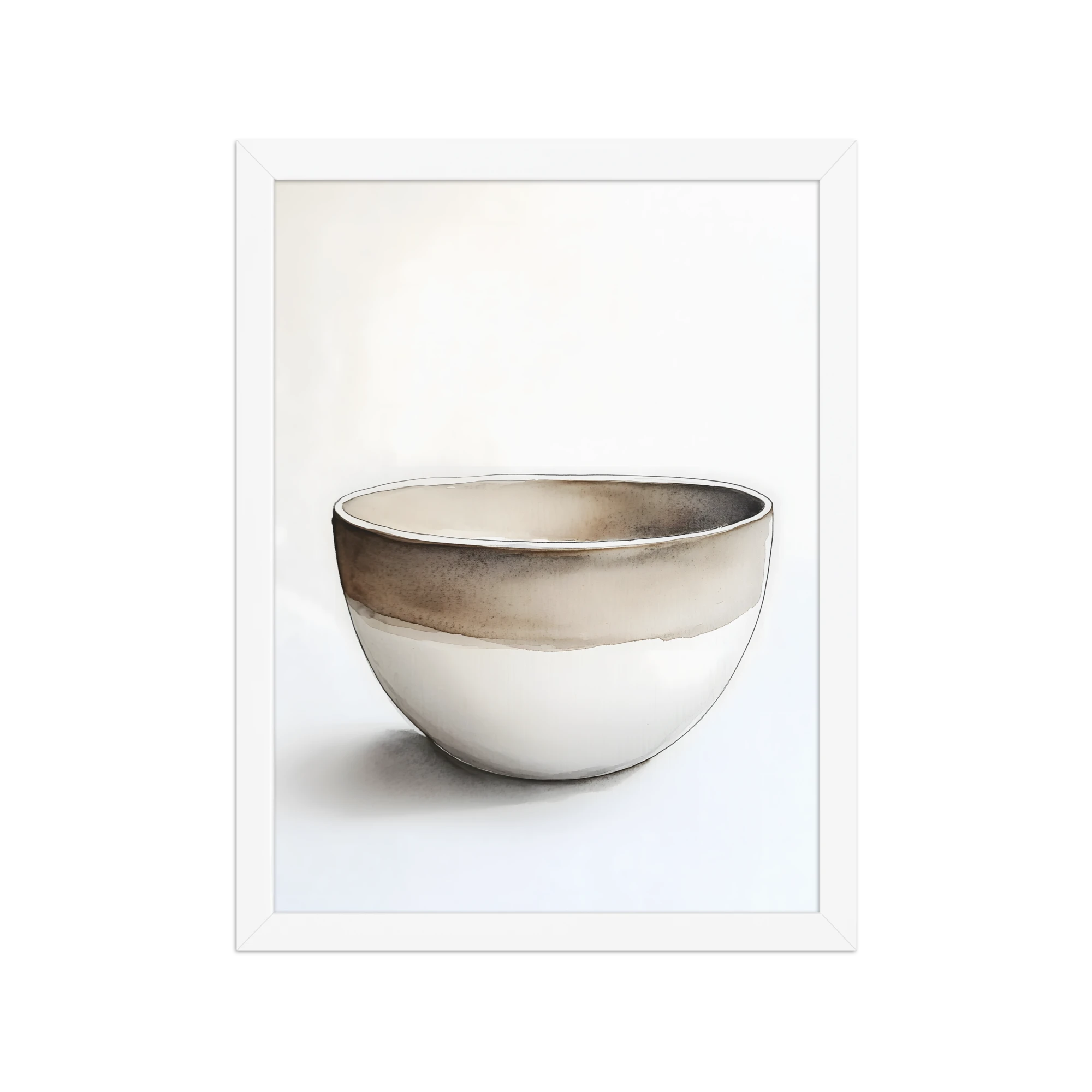 Clay Form — Japandi wabi-sabi framed print, minimalist Japanese wall art