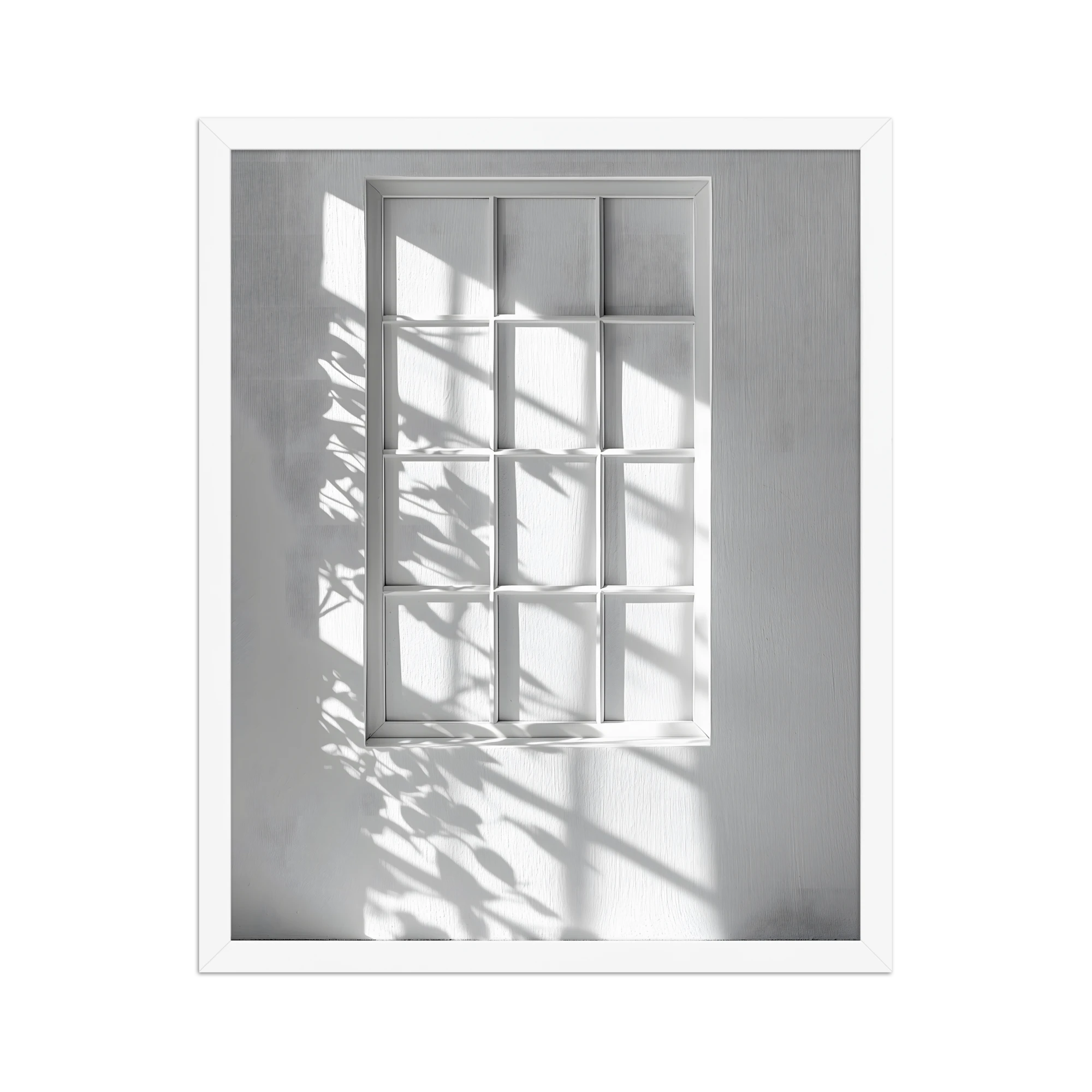 Shadow Play — Japandi komorebi framed print, minimalist Japanese wall art