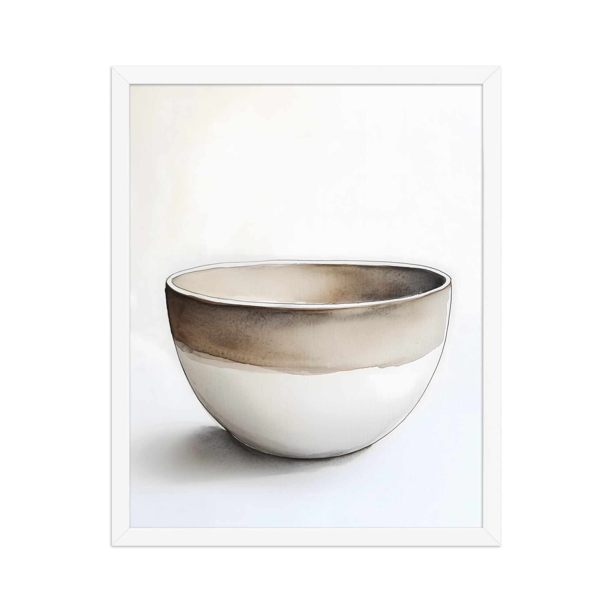 Clay Form — Japandi wabi-sabi framed print, minimalist Japanese wall art