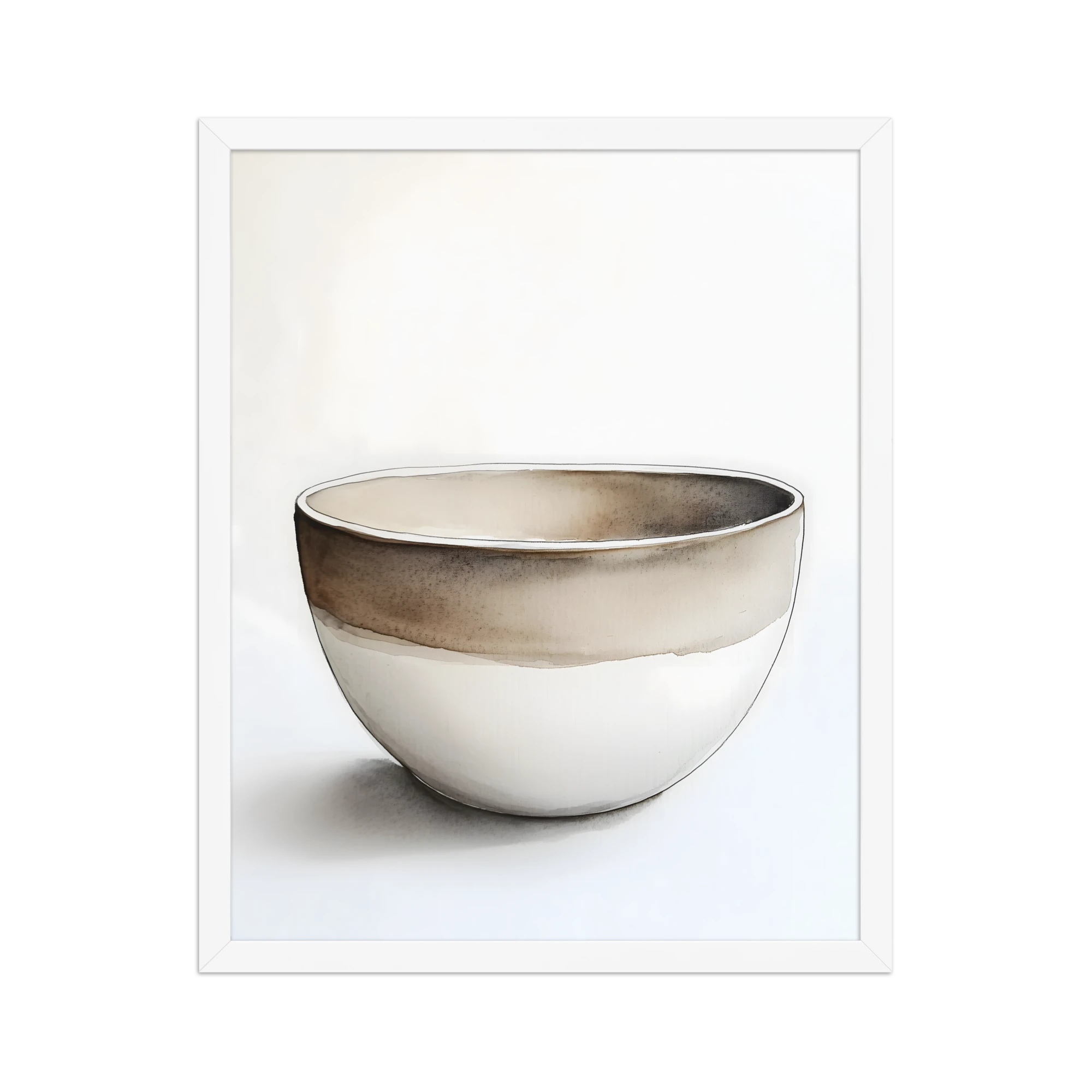 Clay Form — Japandi wabi-sabi framed print, minimalist Japanese wall art