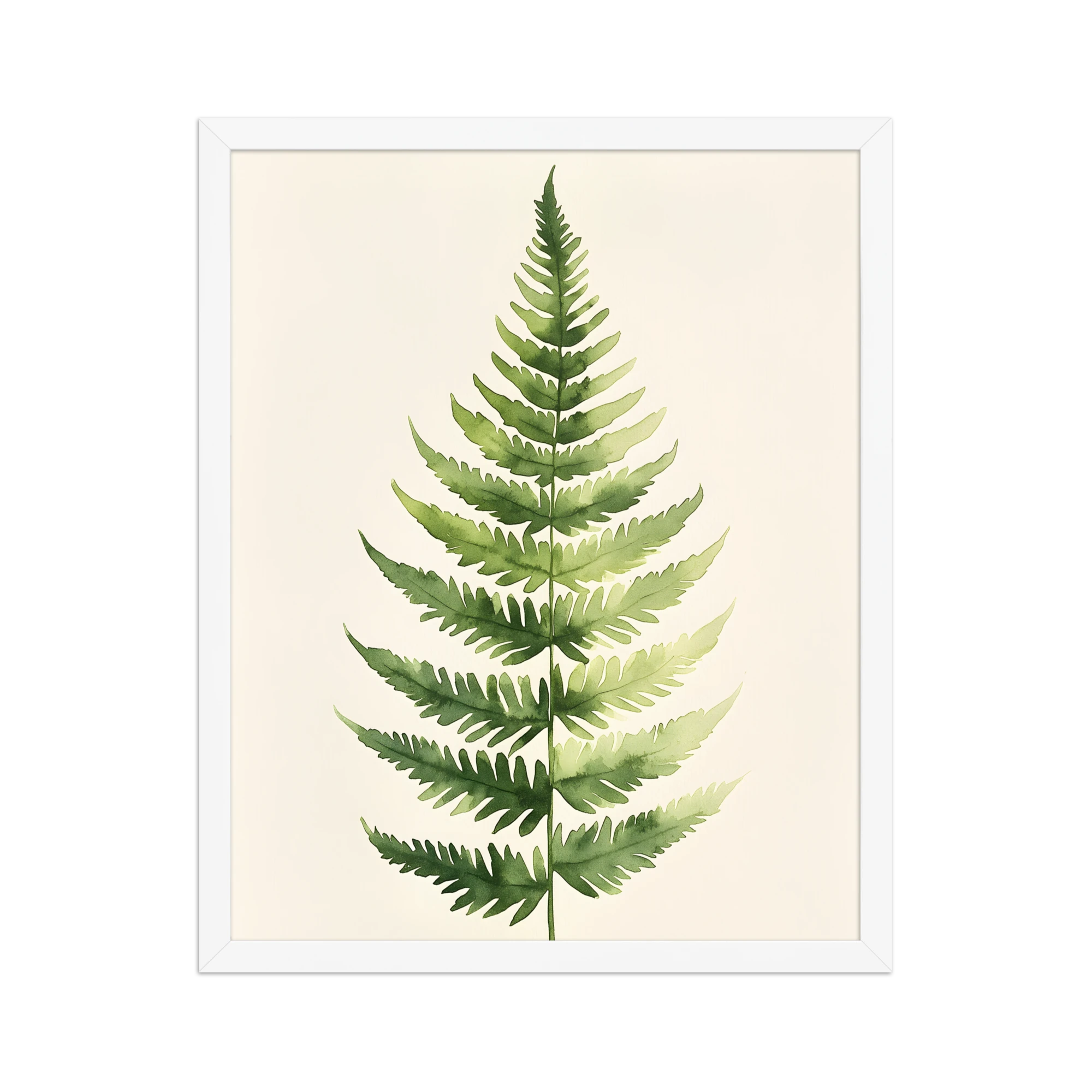 Morning Fern — Japandi zen nature framed print, minimalist Japanese wall art