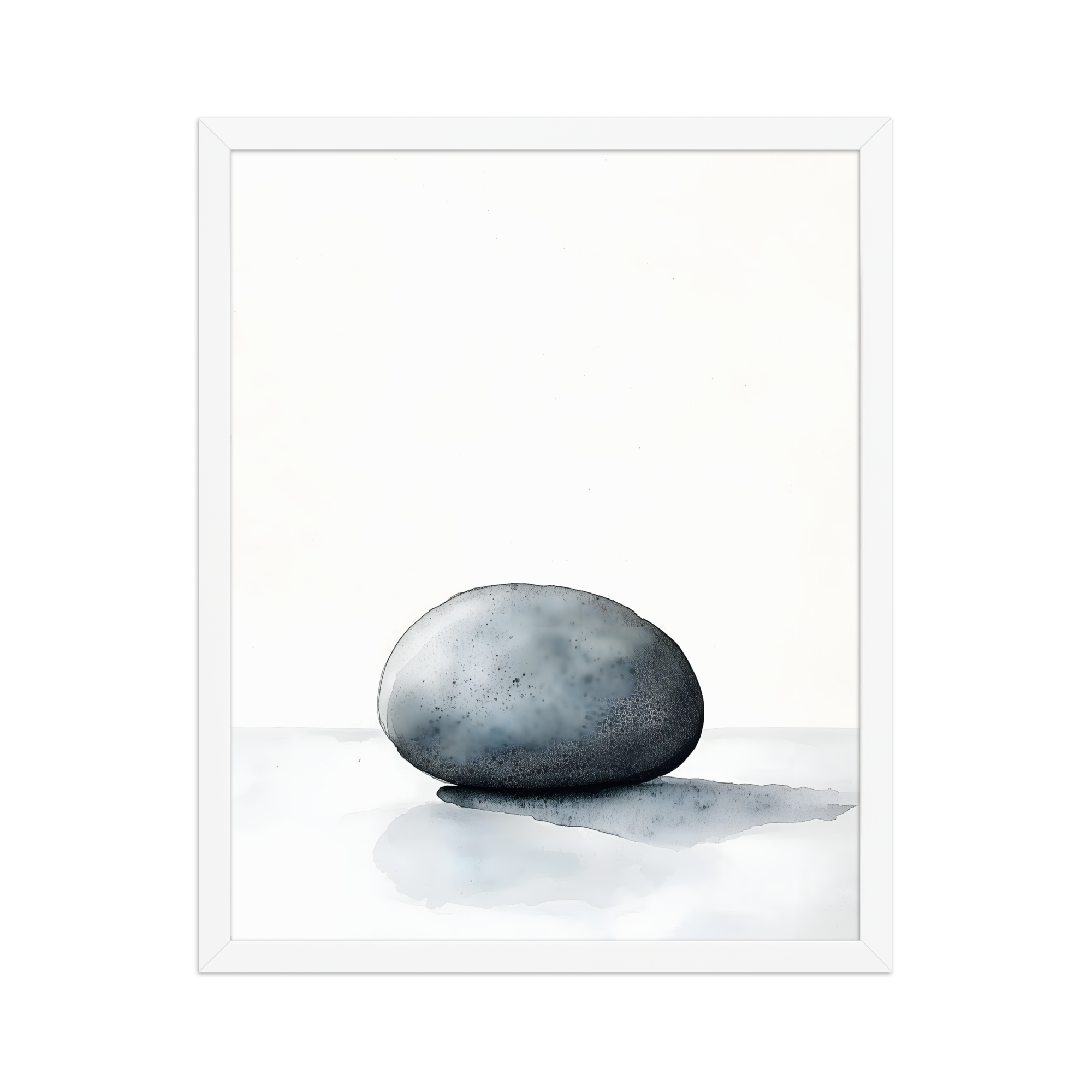 Worn Stone — Japandi wabi-sabi framed print, minimalist Japanese wall art