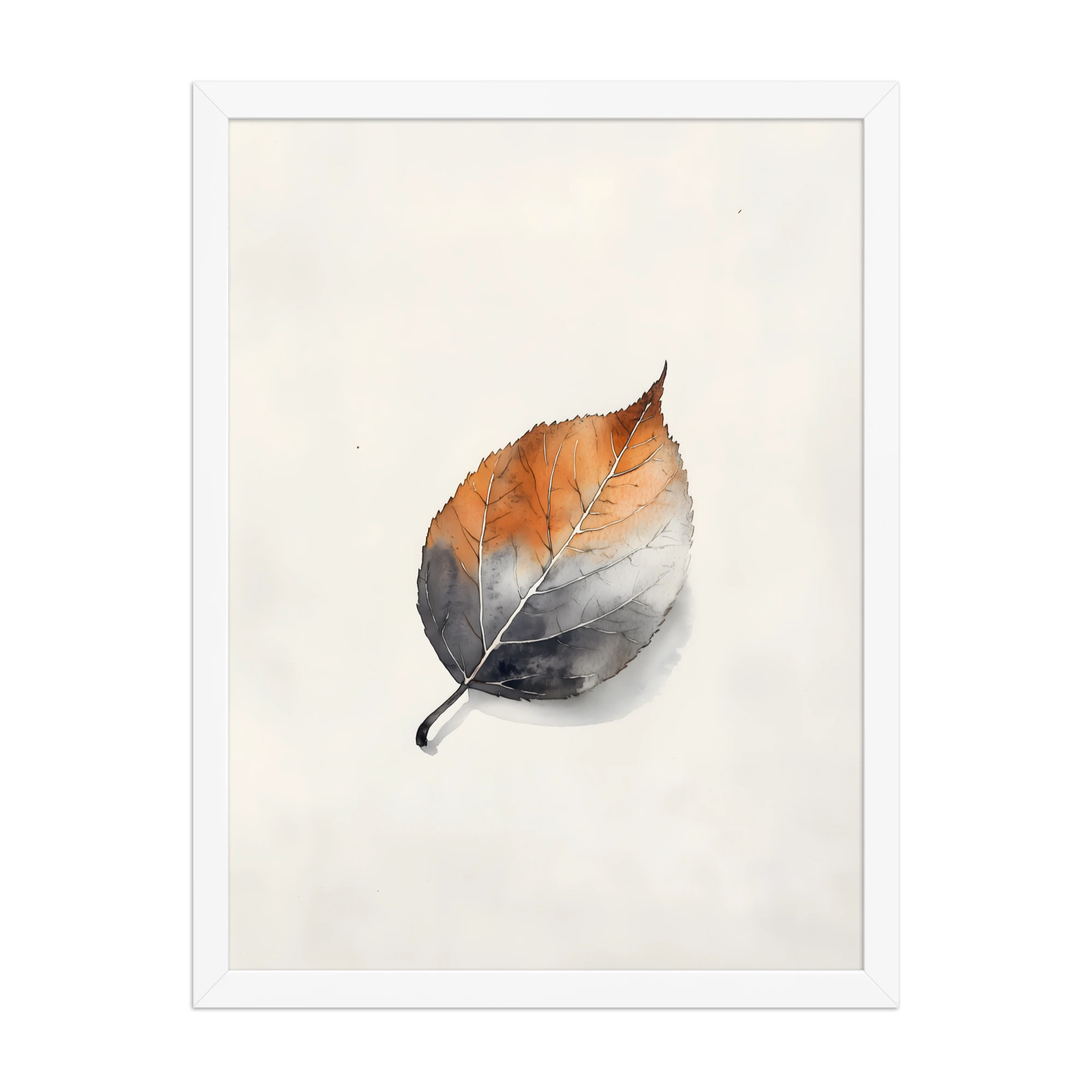 Single Leaf — Japandi ma framed print, minimalist Japanese wall art