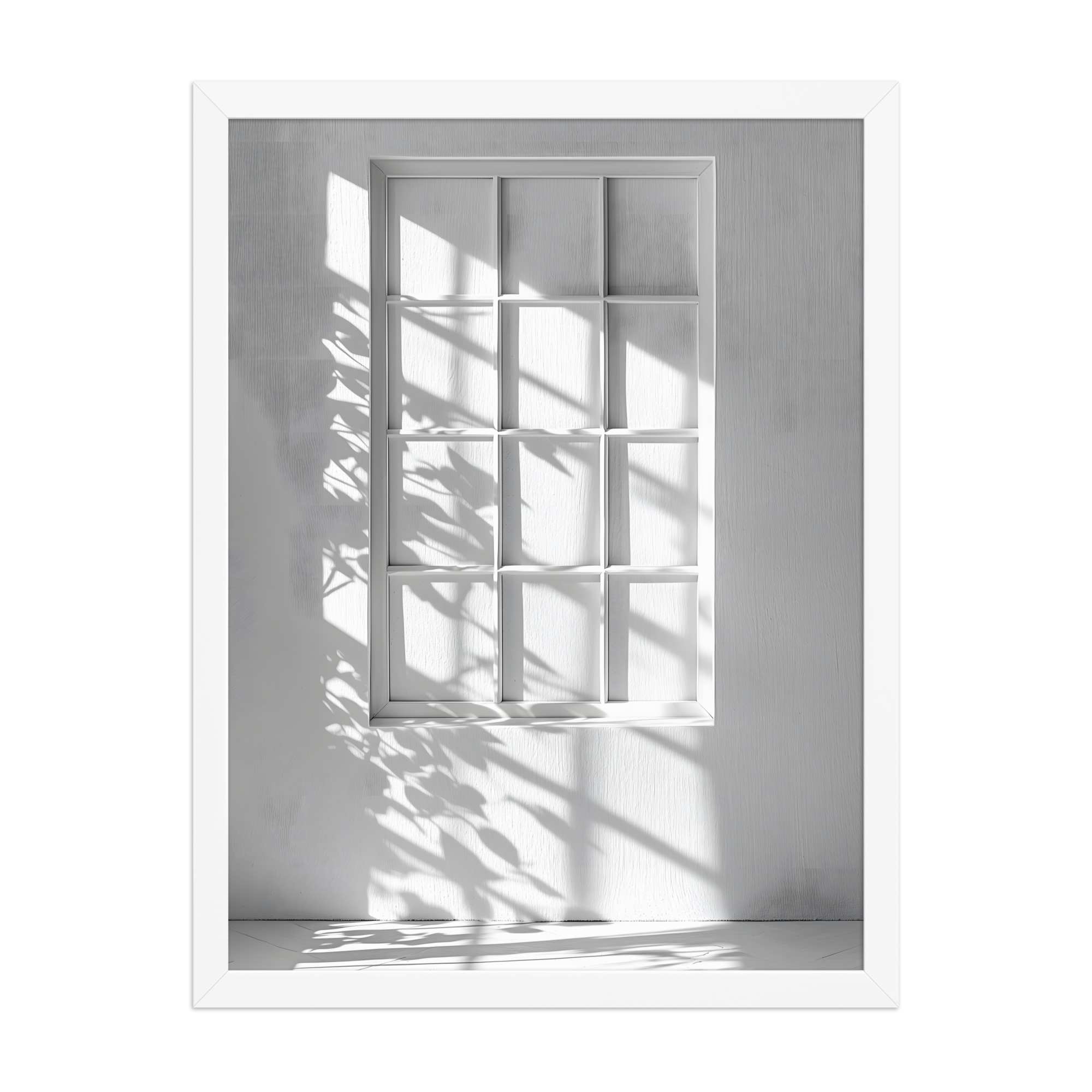 Shadow Play — Japandi komorebi framed print, minimalist Japanese wall art