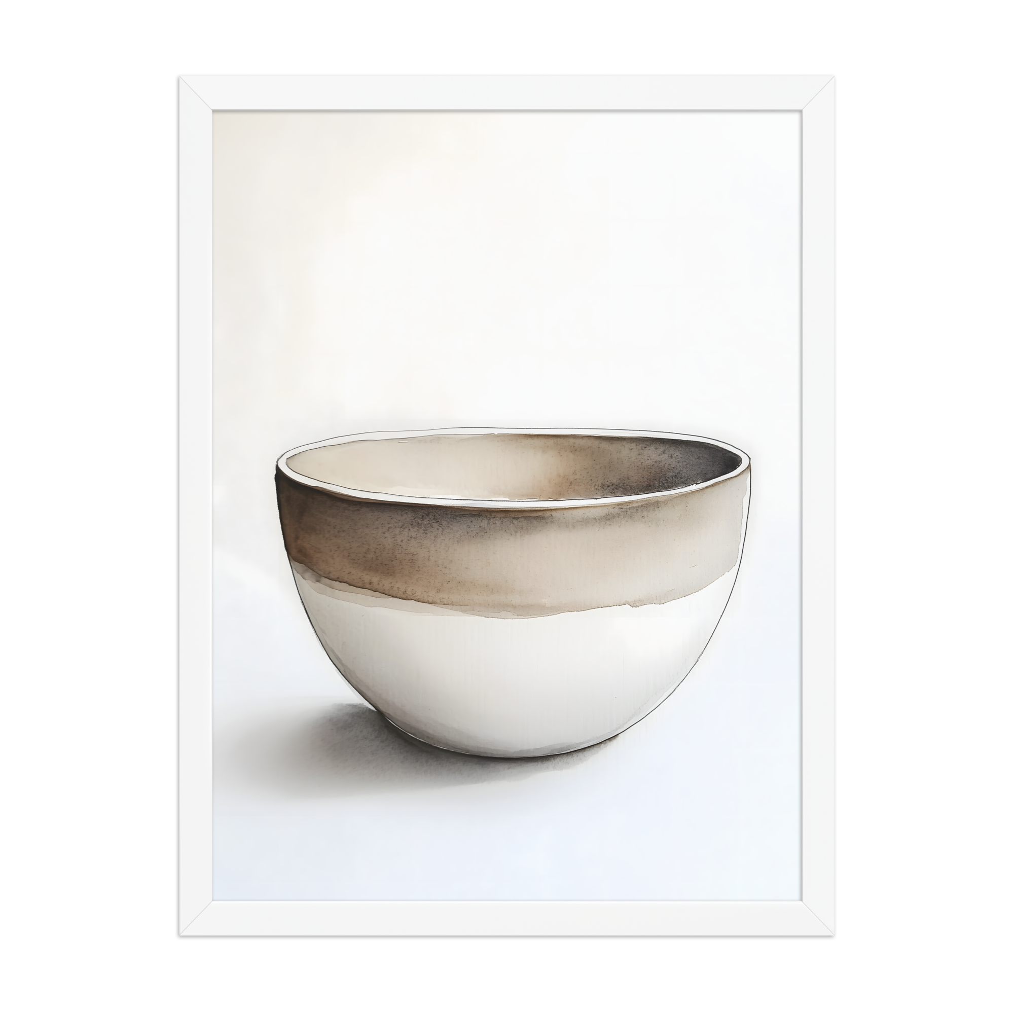 Clay Form — Japandi wabi-sabi framed print, minimalist Japanese wall art