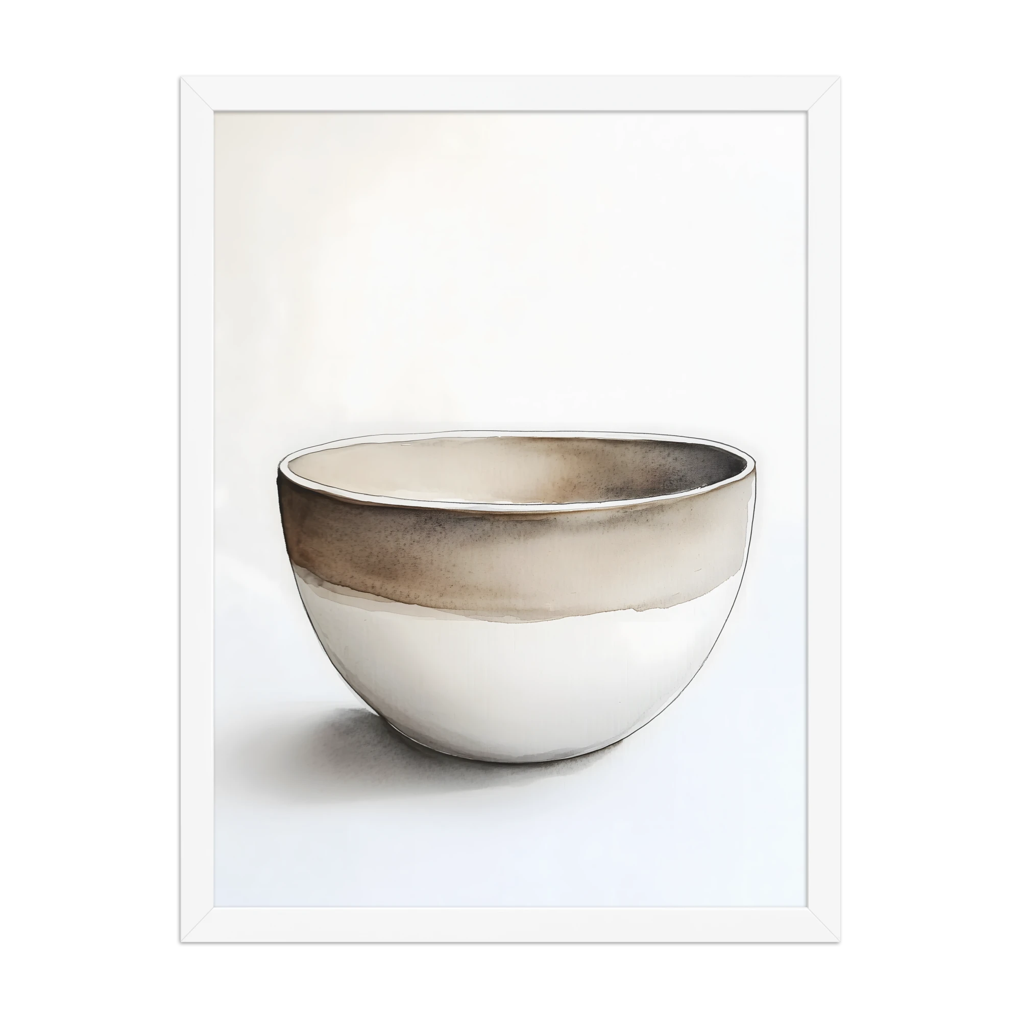 Clay Form — Japandi wabi-sabi framed print, minimalist Japanese wall art