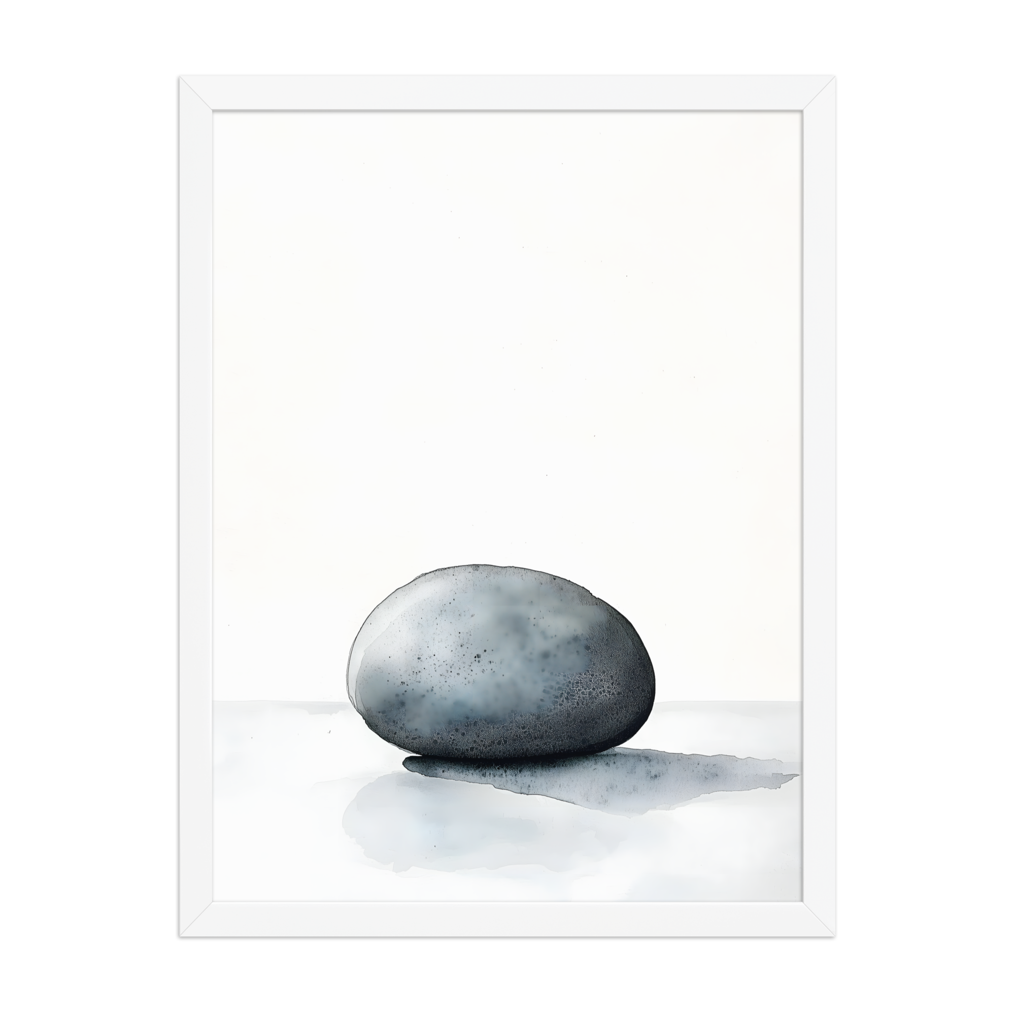 Worn Stone — Japandi wabi-sabi framed print, minimalist Japanese wall art
