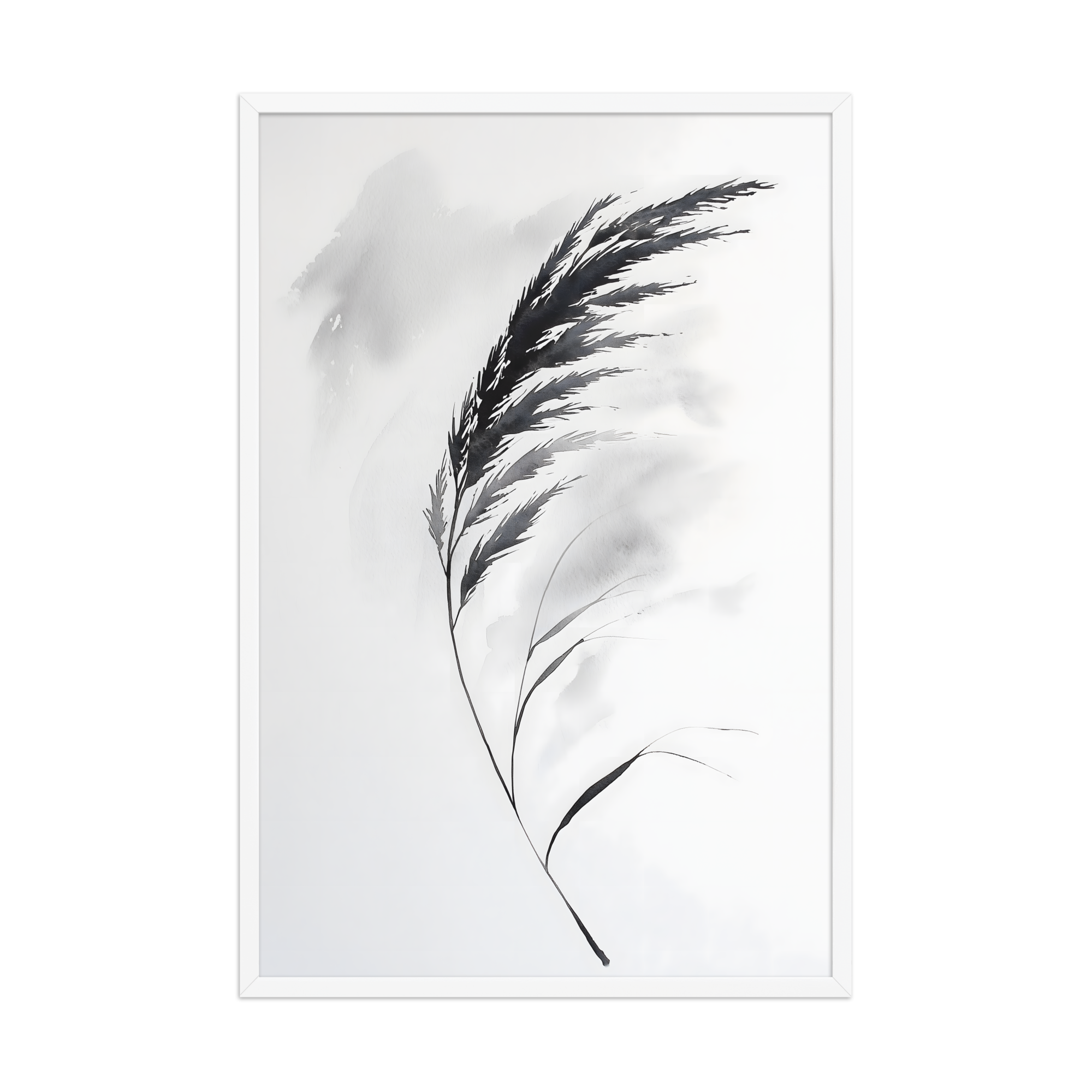 Wild Grass — Japandi zen nature framed print, minimalist Japanese wall art
