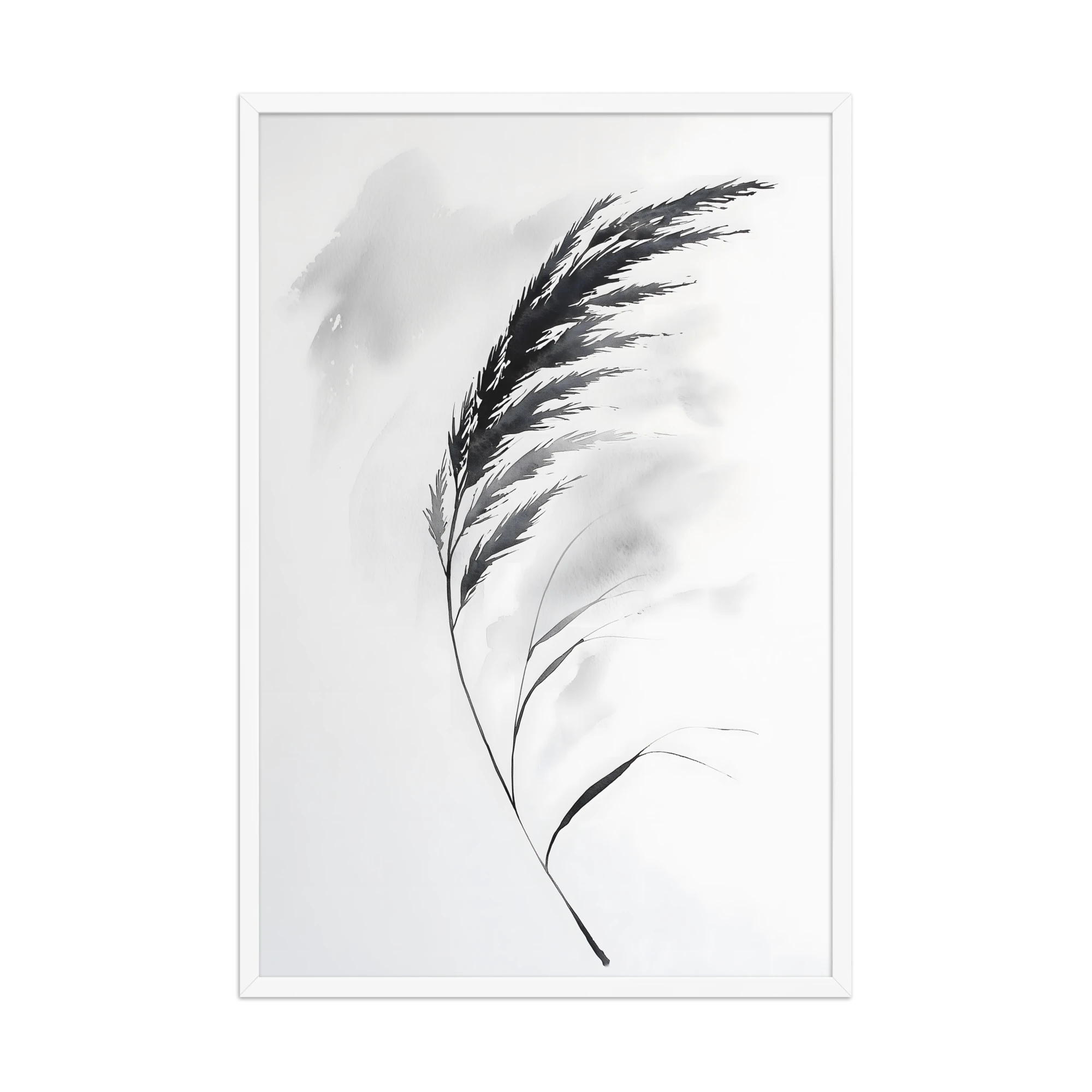Wild Grass — Japandi zen nature framed print, minimalist Japanese wall art