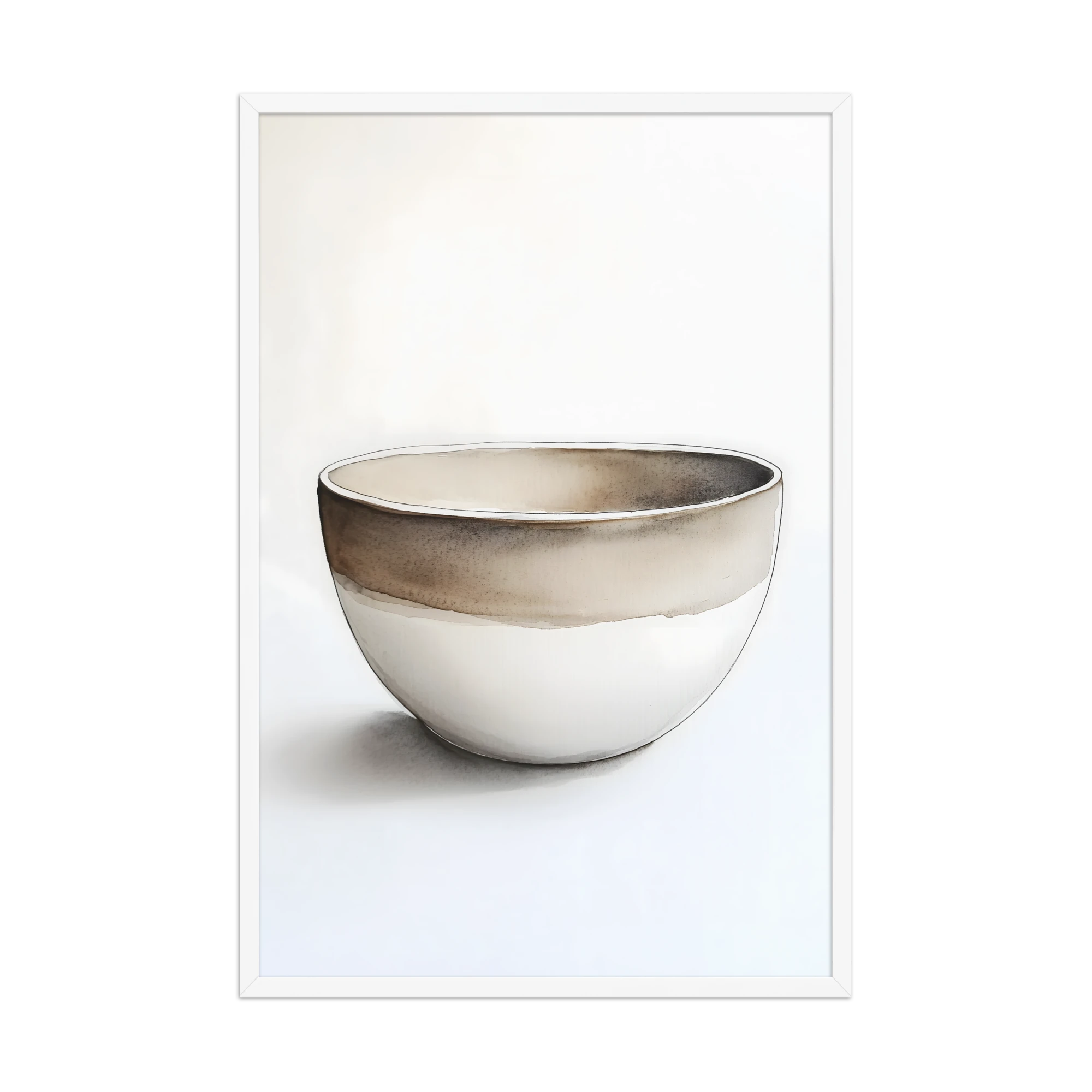 Clay Form — Japandi wabi-sabi framed print, minimalist Japanese wall art