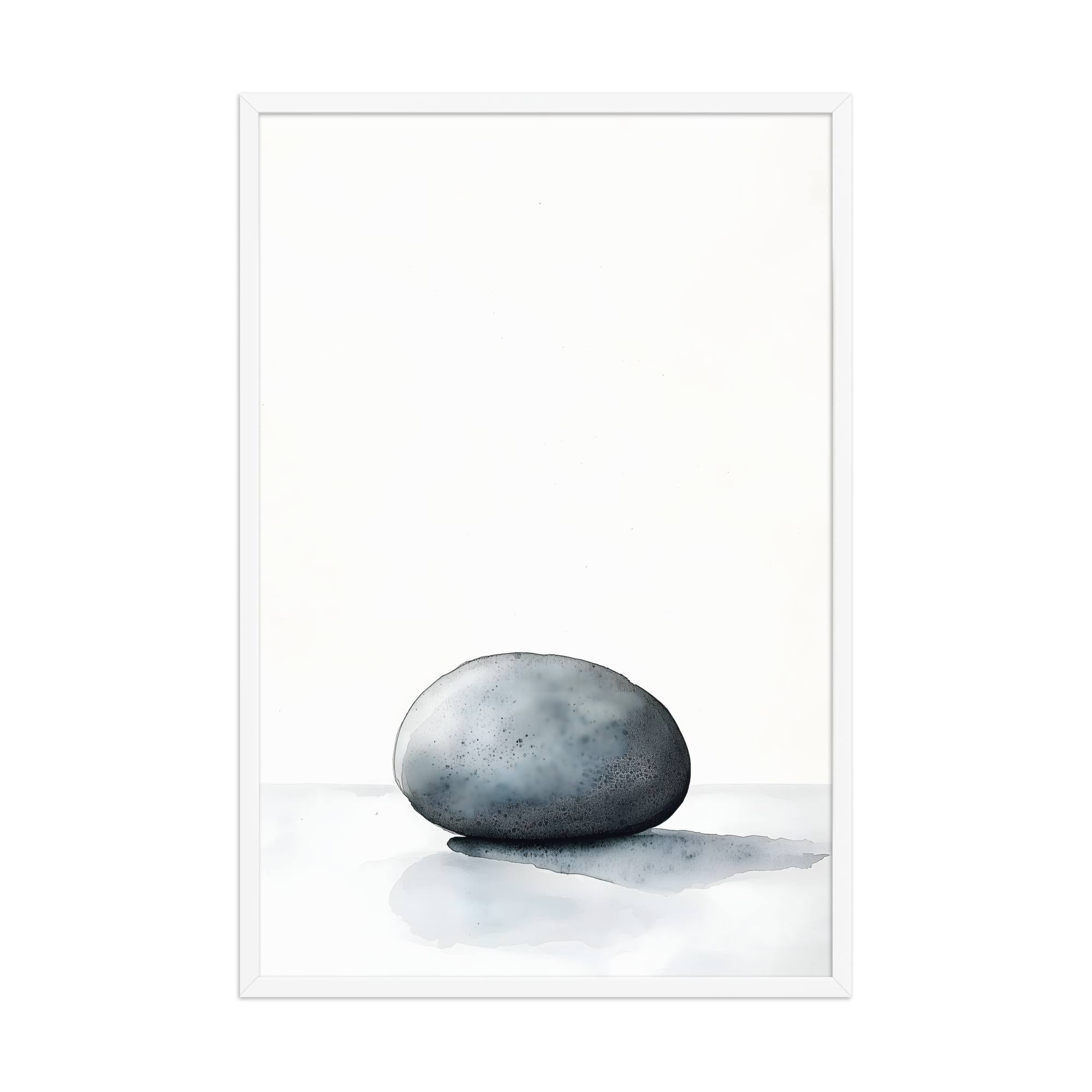 Worn Stone — Japandi wabi-sabi framed print, minimalist Japanese wall art