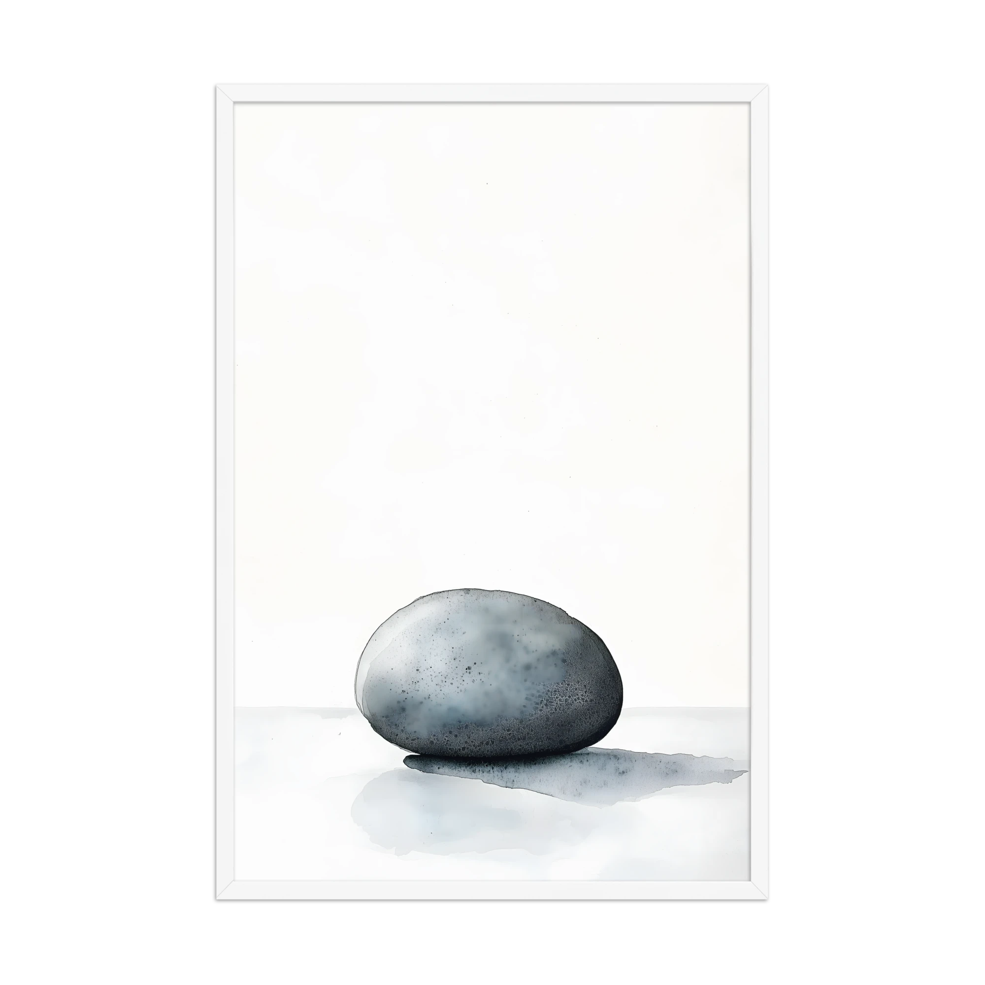 Worn Stone — Japandi wabi-sabi framed print, minimalist Japanese wall art