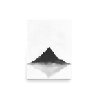 Mountain Breath — Japandi zen ink poster, minimalist Japanese wall art print
