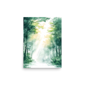 Forest Filter — Japandi komorebi poster, minimalist Japanese wall art print