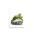 Moss and Time — Japandi wabi-sabi poster, minimalist Japanese wall art print