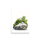 Moss and Time — Japandi wabi-sabi poster, minimalist Japanese wall art print