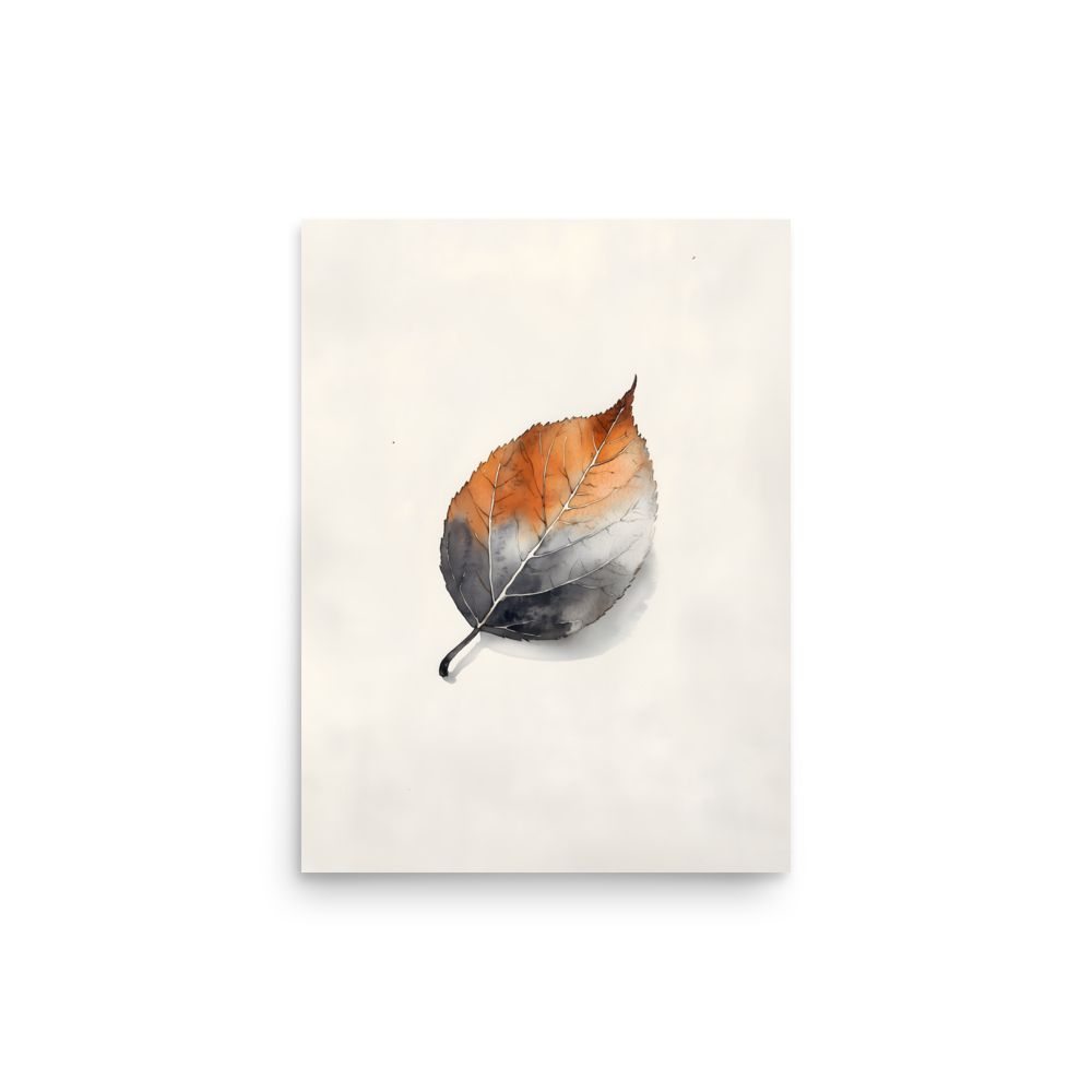 Single Leaf — Japandi ma poster, minimalist Japanese wall art print