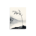 Bamboo in Wind — Japandi zen ink poster, minimalist Japanese wall art print