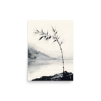 Bamboo in Wind — Japandi zen ink poster, minimalist Japanese wall art print