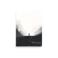 Distant Figure — Japandi ma poster, minimalist Japanese wall art print