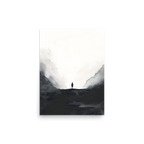 Distant Figure — Japandi ma poster, minimalist Japanese wall art print