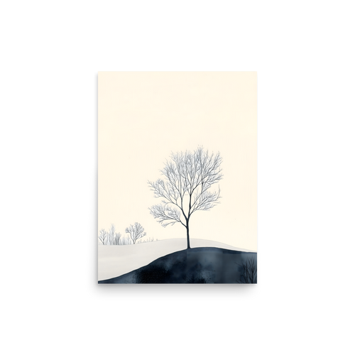 Distant Divide — Japandi ma poster, minimalist Japanese wall art print