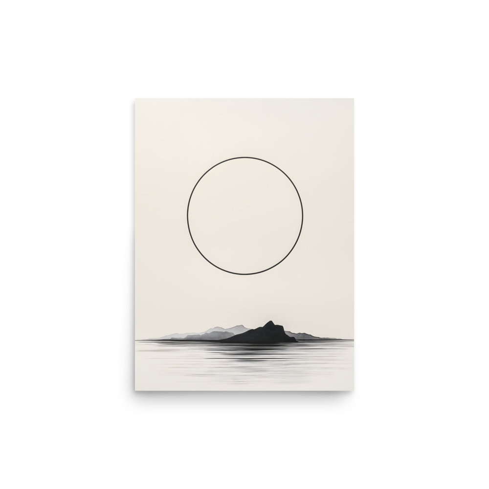 Circle and Space — Japandi ma poster, minimalist Japanese wall art print